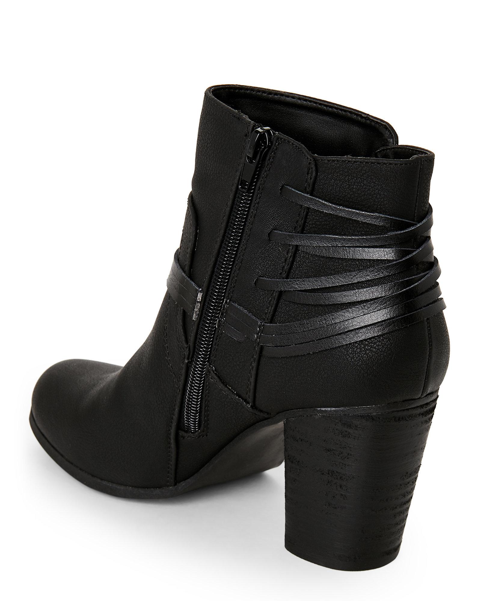 Madden Girl Black Denice Wrap Ankle Boots - Lyst