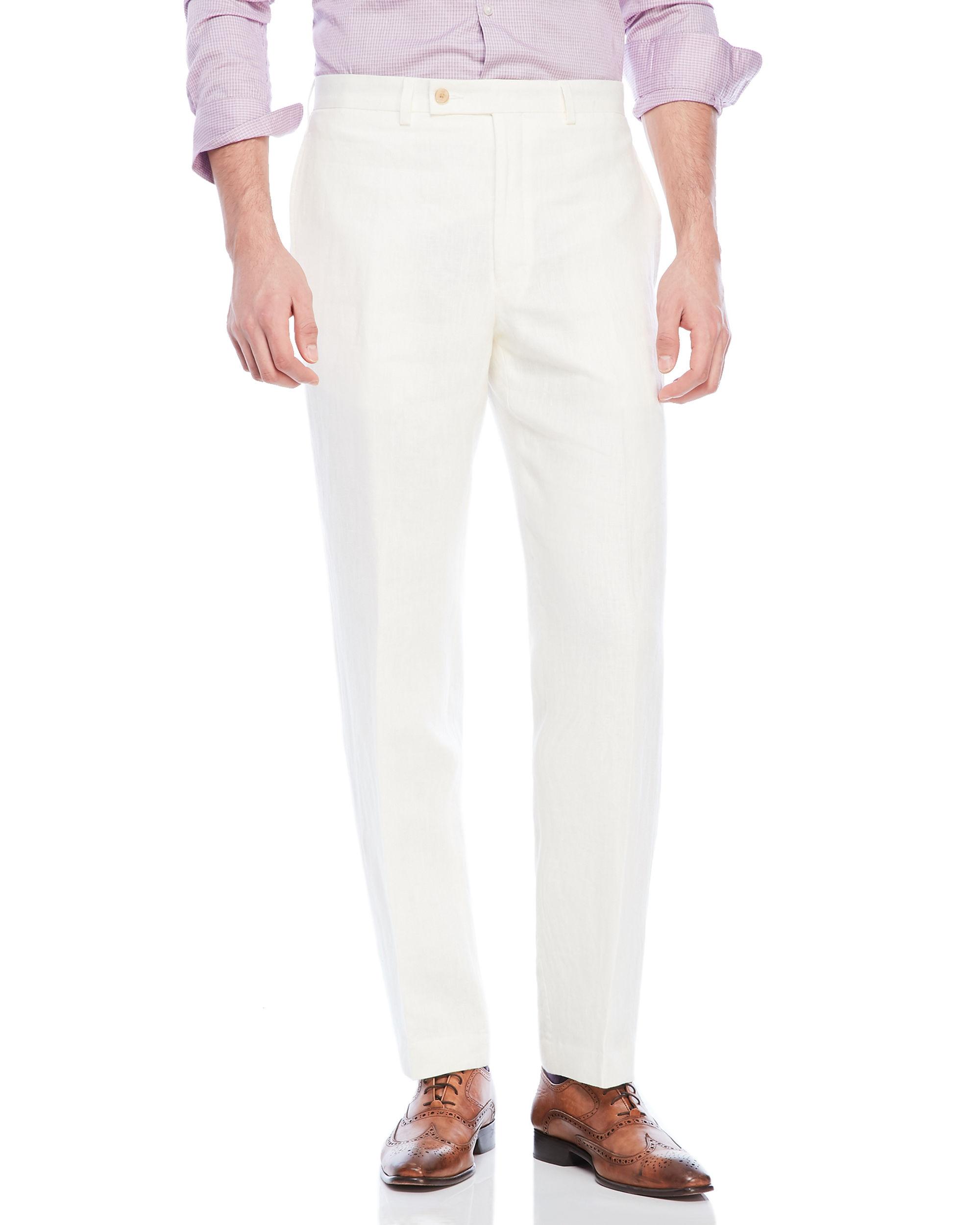 ralph lauren white linen pants