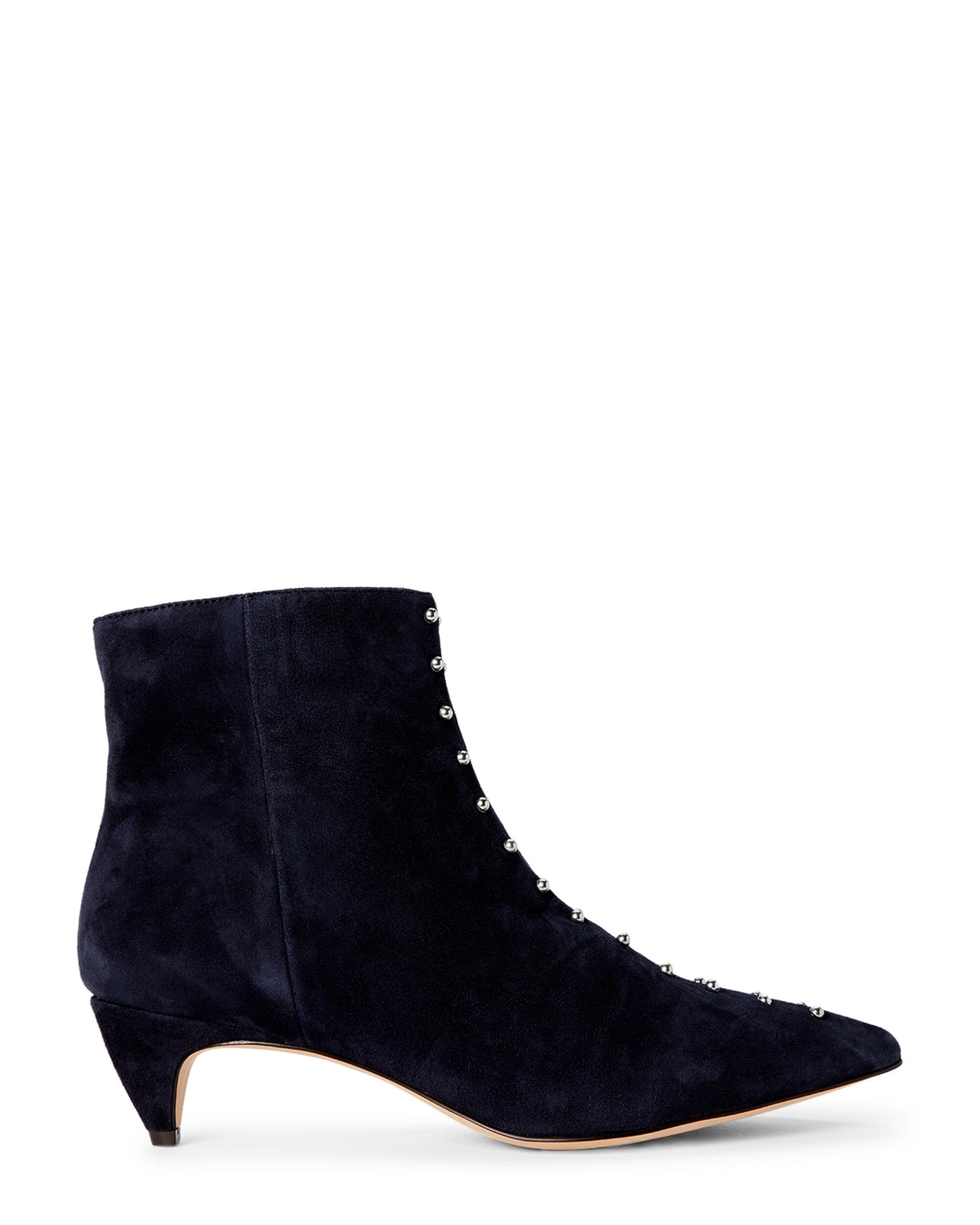 zyrannia pointy toe studded booties