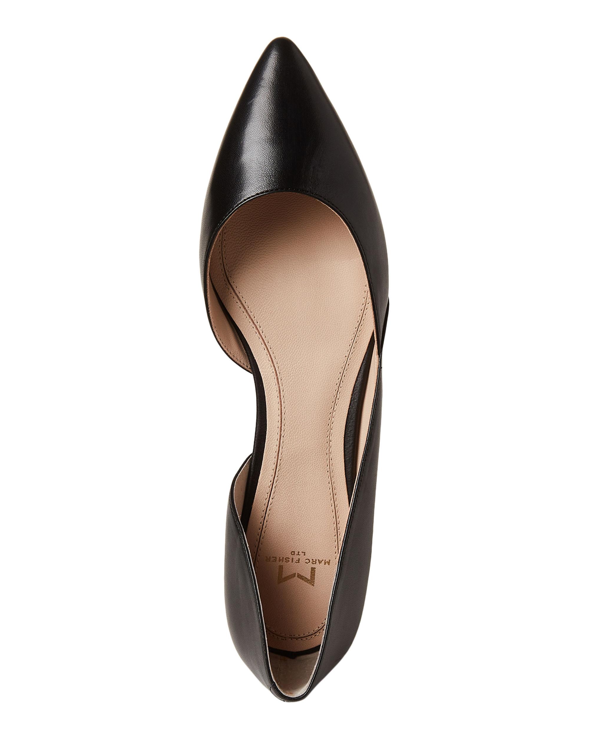Marc Fisher Black Sunny D'orsay Leather Flats in Black - Lyst
