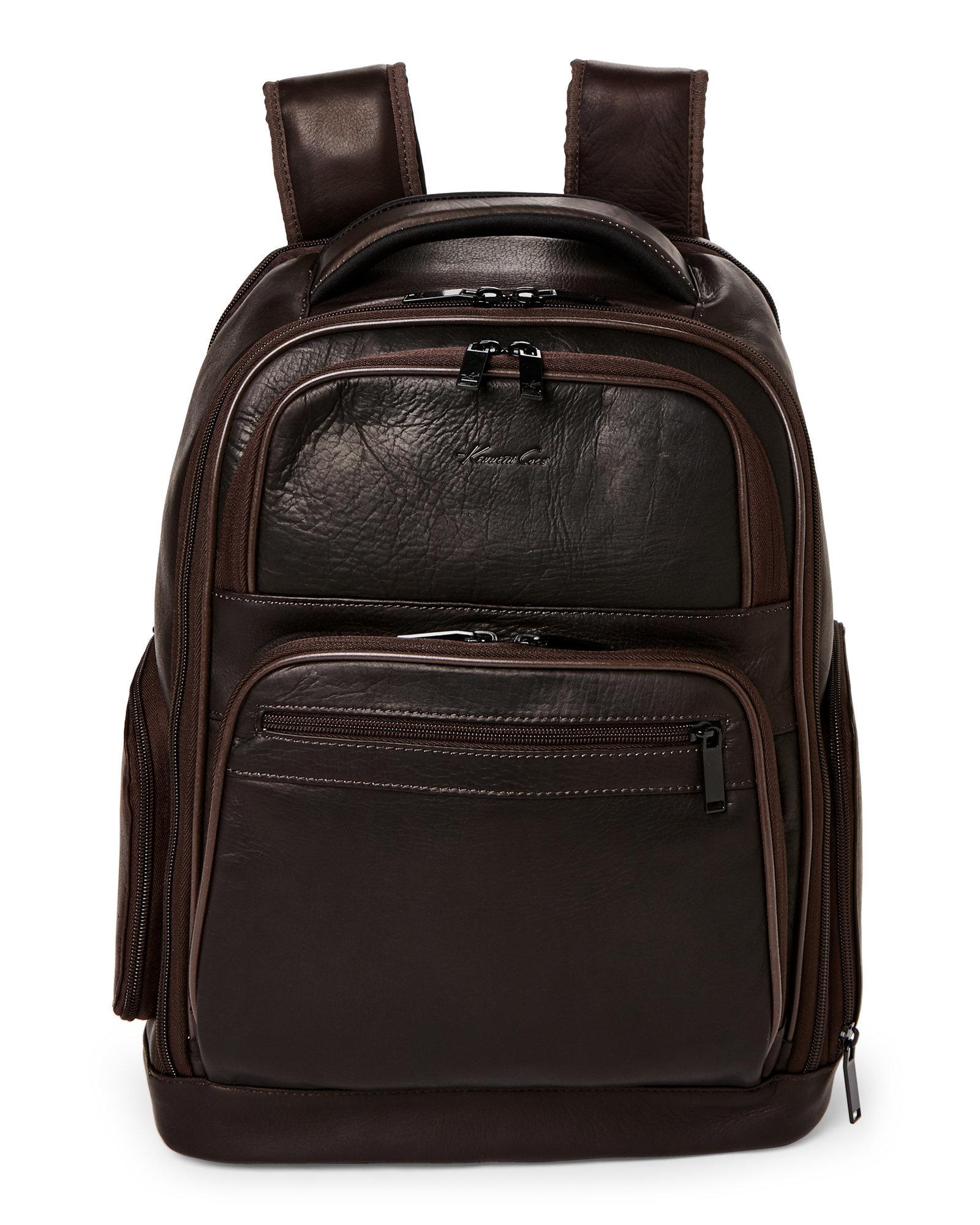 Brown Leather Backpacks For Men IUCN Water