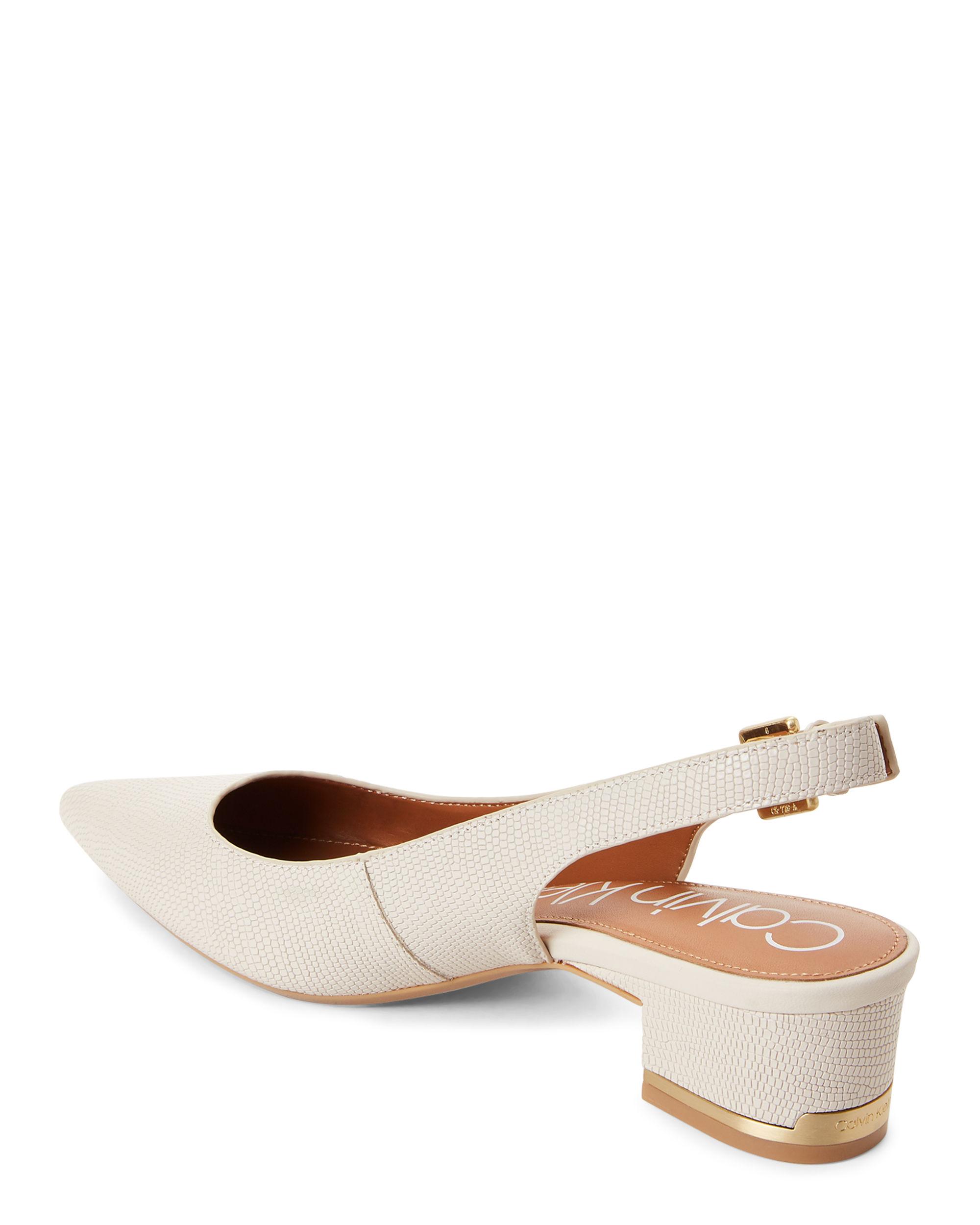 calvin klein glorianne leather slingback pumps