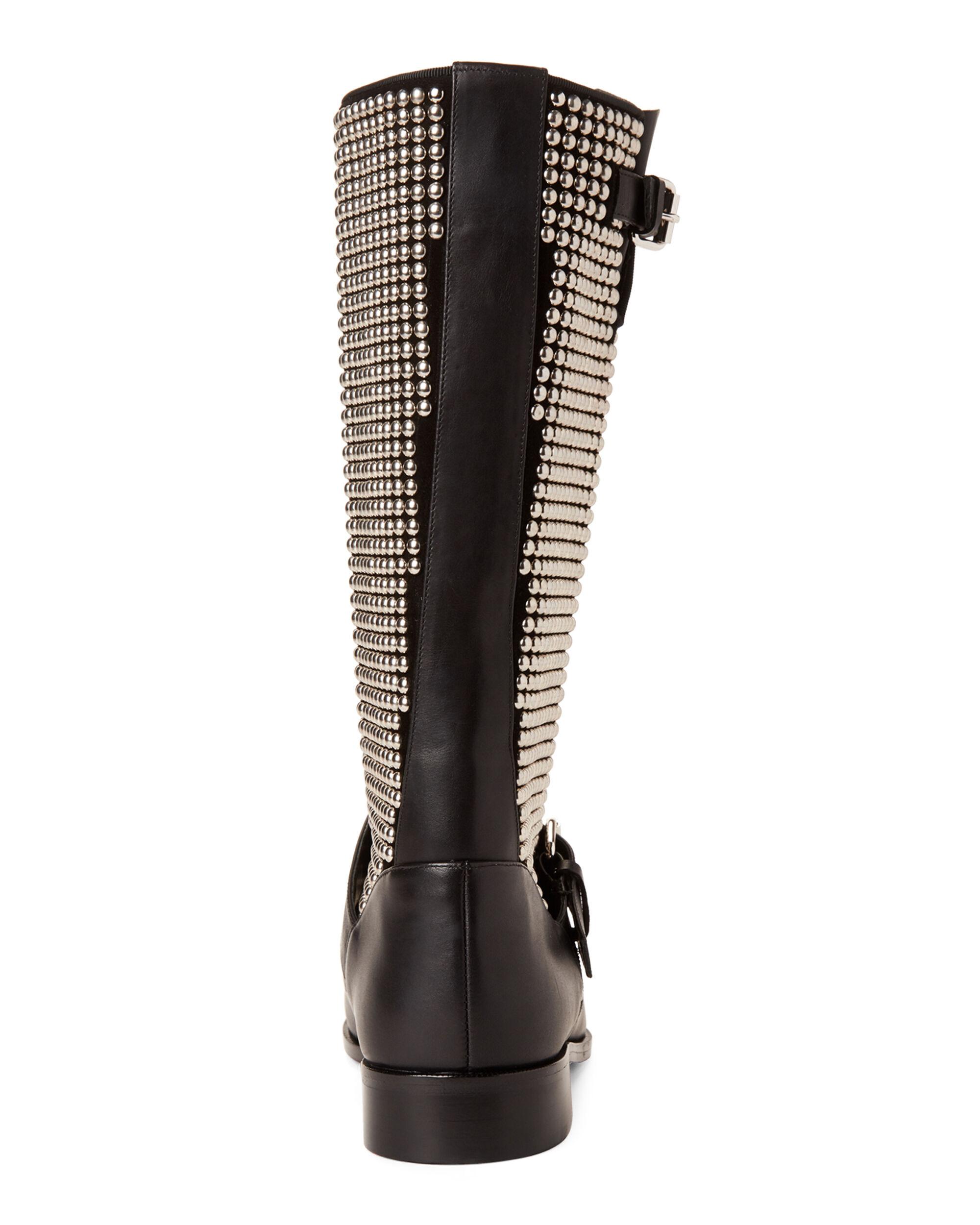 studded buckle boots louboutin