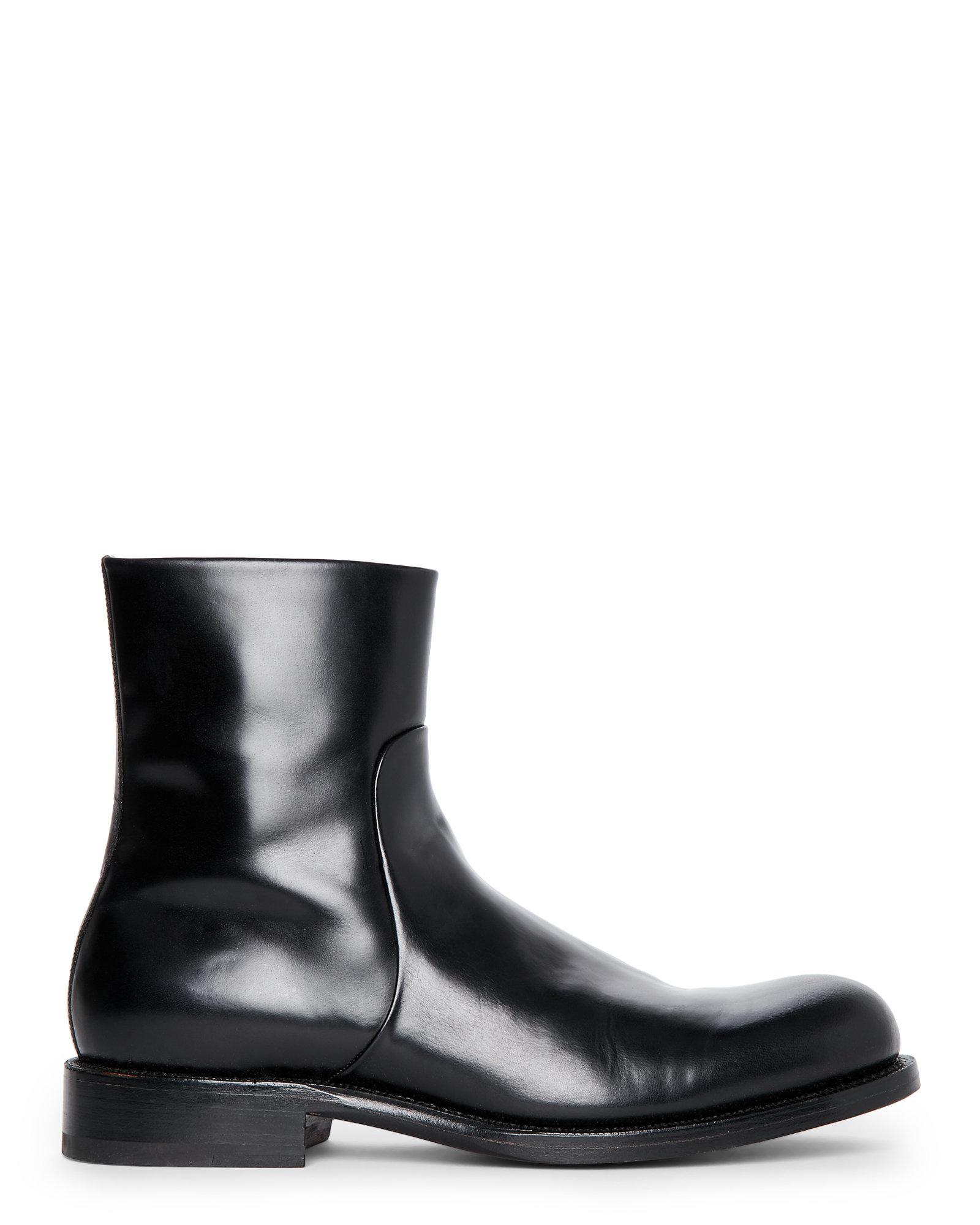 Jil Sander Leather Black Side-Zip Ankle Boots for Men - Lyst