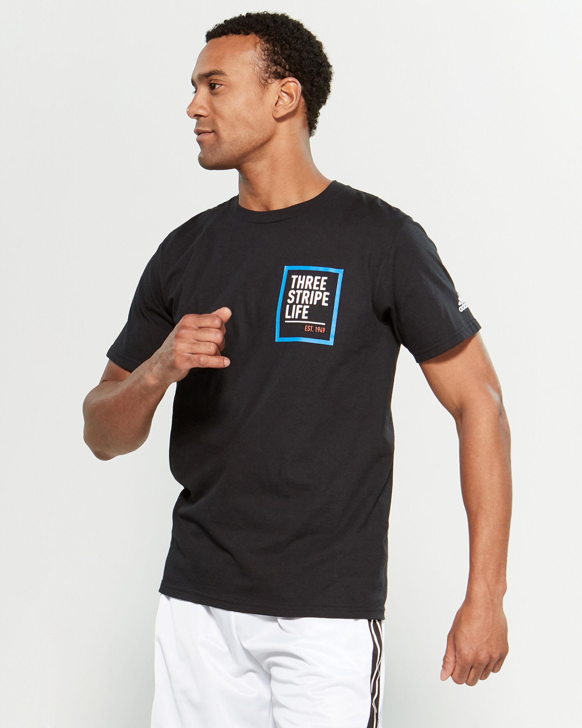 adidas three stripe life t shirt