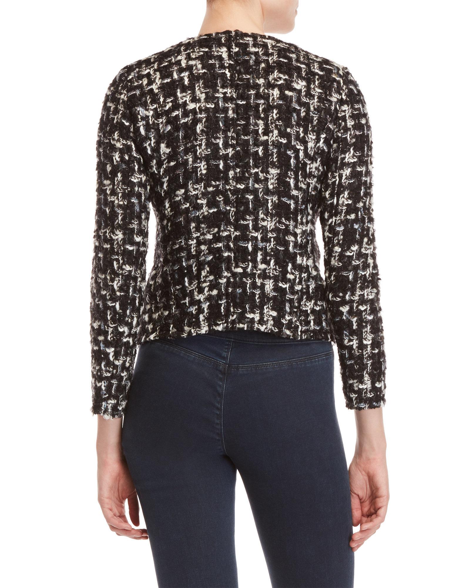 IRO Wool Houndstooth Boucle Jacket in Black White (Black) Lyst