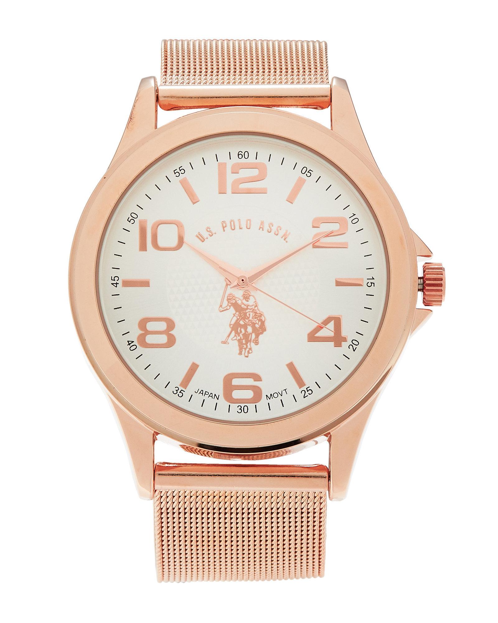 polo rose gold watch
