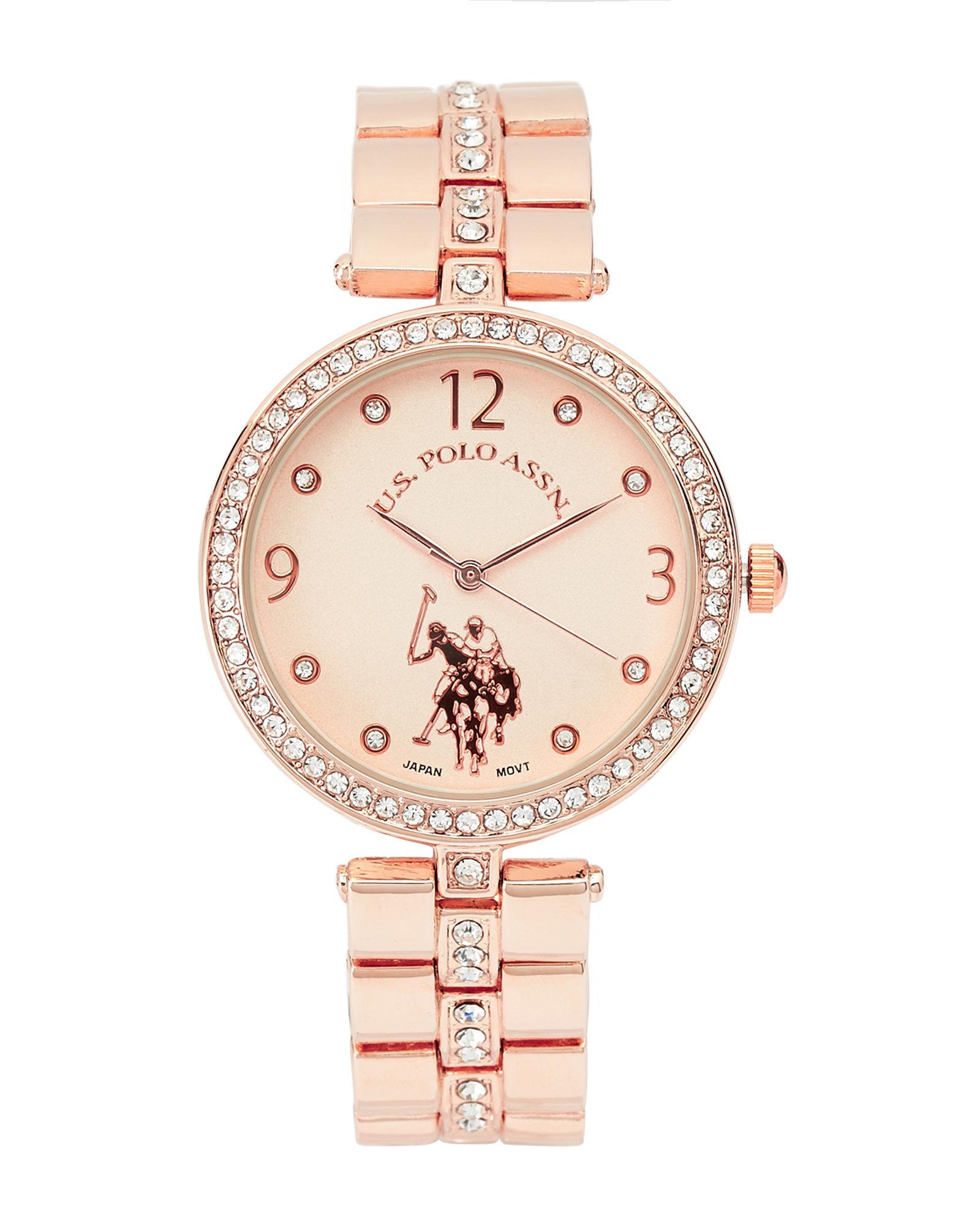 us polo rose gold watch
