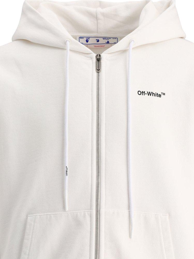 Off-White c/o Virgil Abloh Scribble Diag Full Zip Hoodie in White for Men