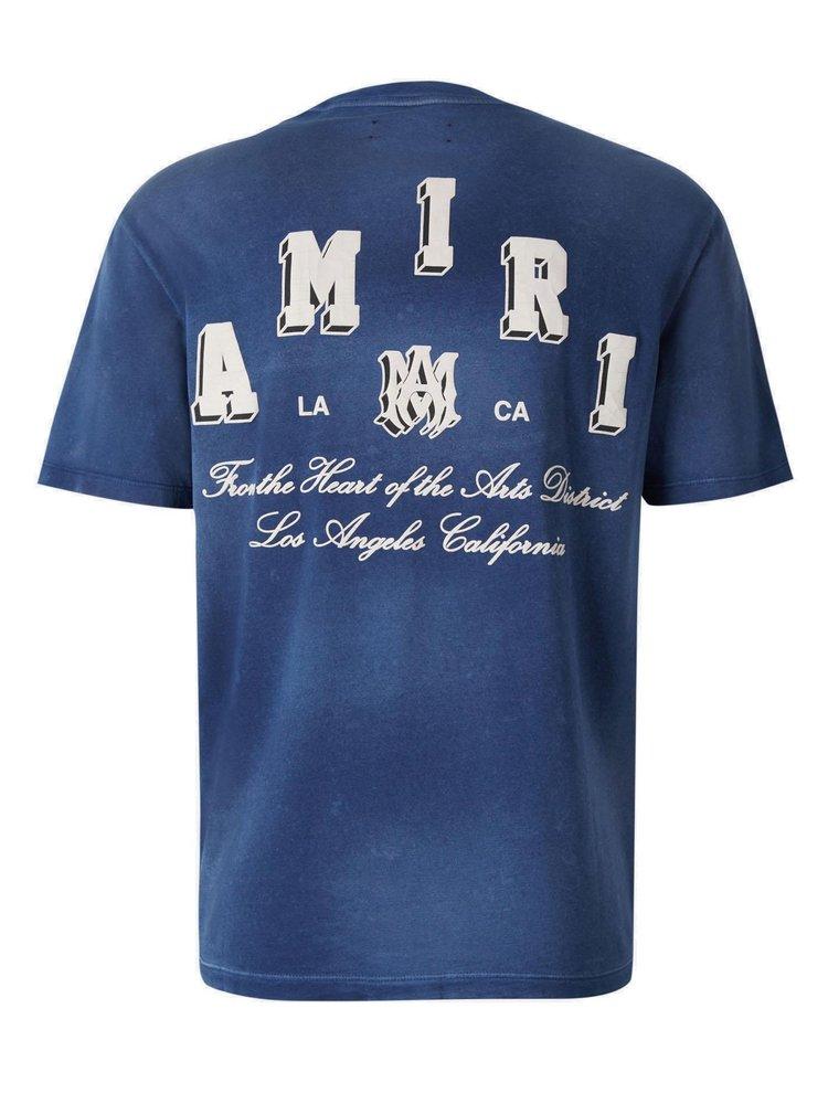 Amiri Collegiate Logo Cotton T-shirt in Blue for Men | Lyst
