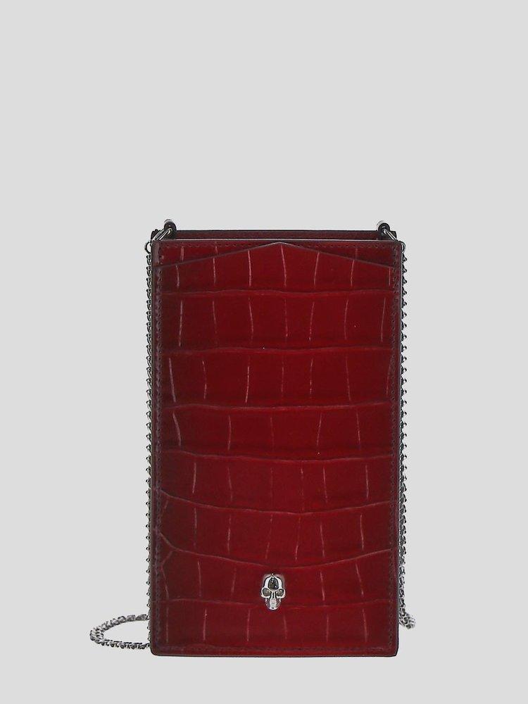Alexander McQueen Embossed Chainlink Crossbody Bag in Red Lyst