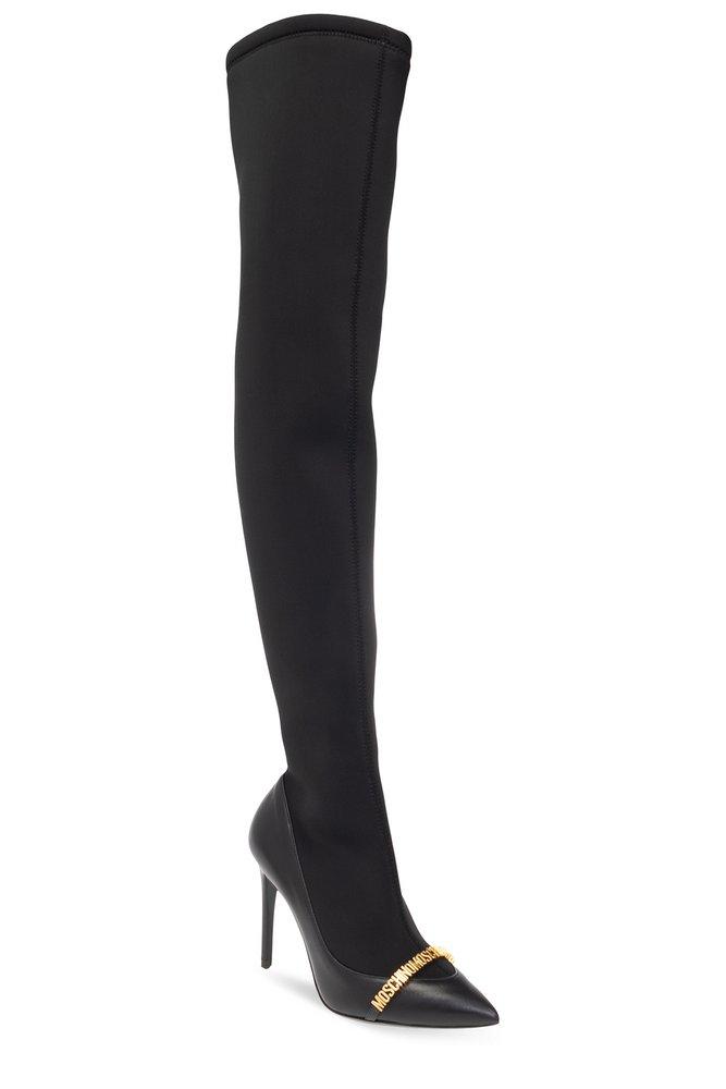 Moschino knee cheap high boots