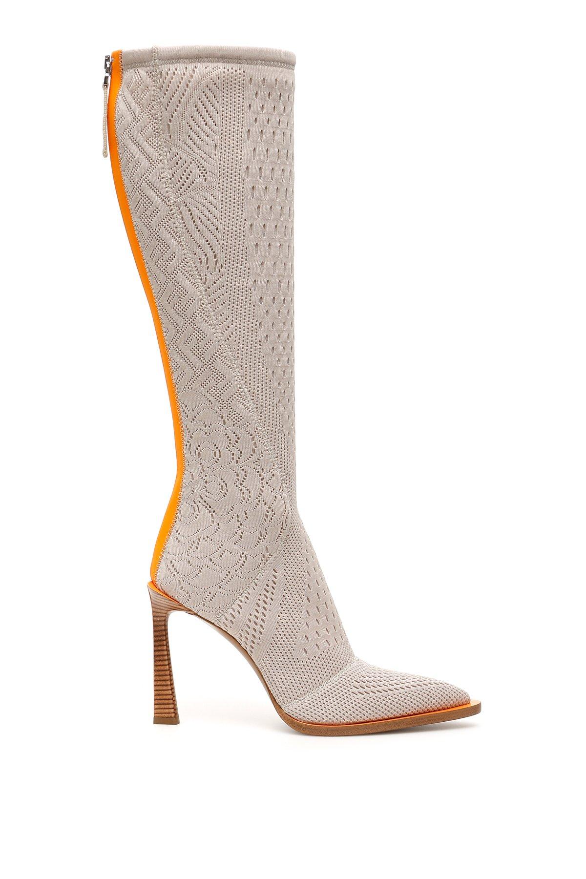 Fendi Synthetic Ff Jacquard Knit Boots - Save 40% - Lyst