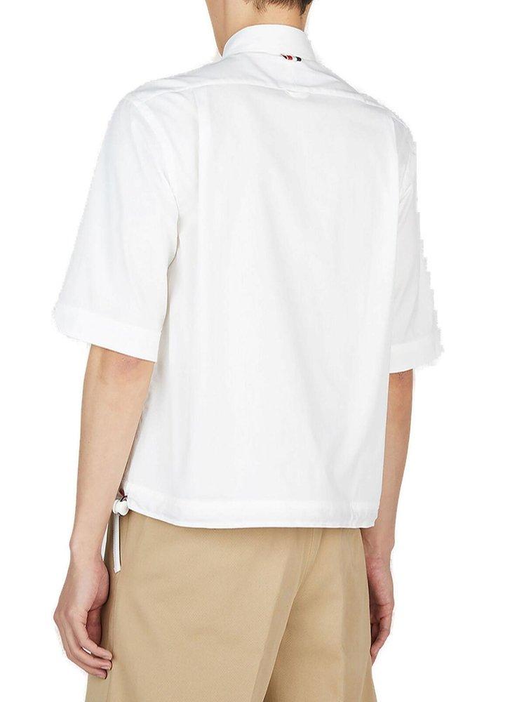 Thom Browne drawstring short-sleeved shirt - White