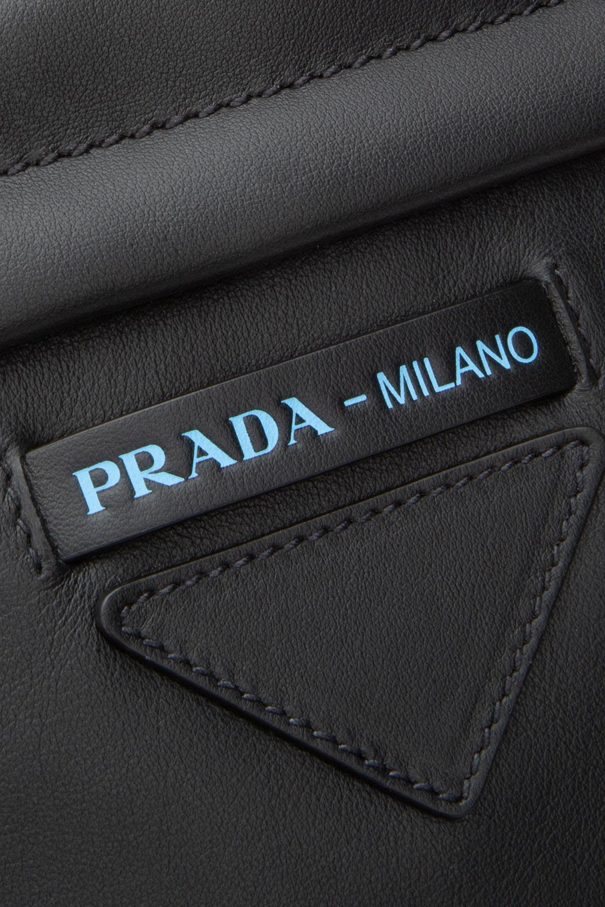 Prada Logo Leather Crossbody Bag in Black for Men - Lyst