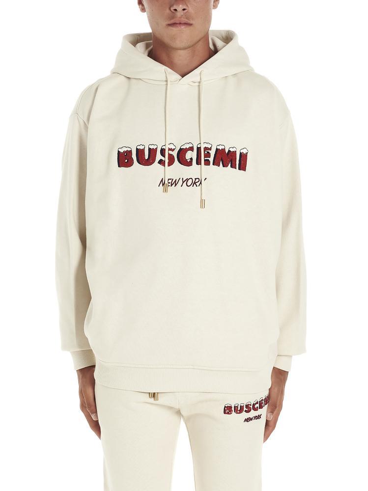 Buscemi Cotton Logo Embellished Hoodie in White for Men - Lyst