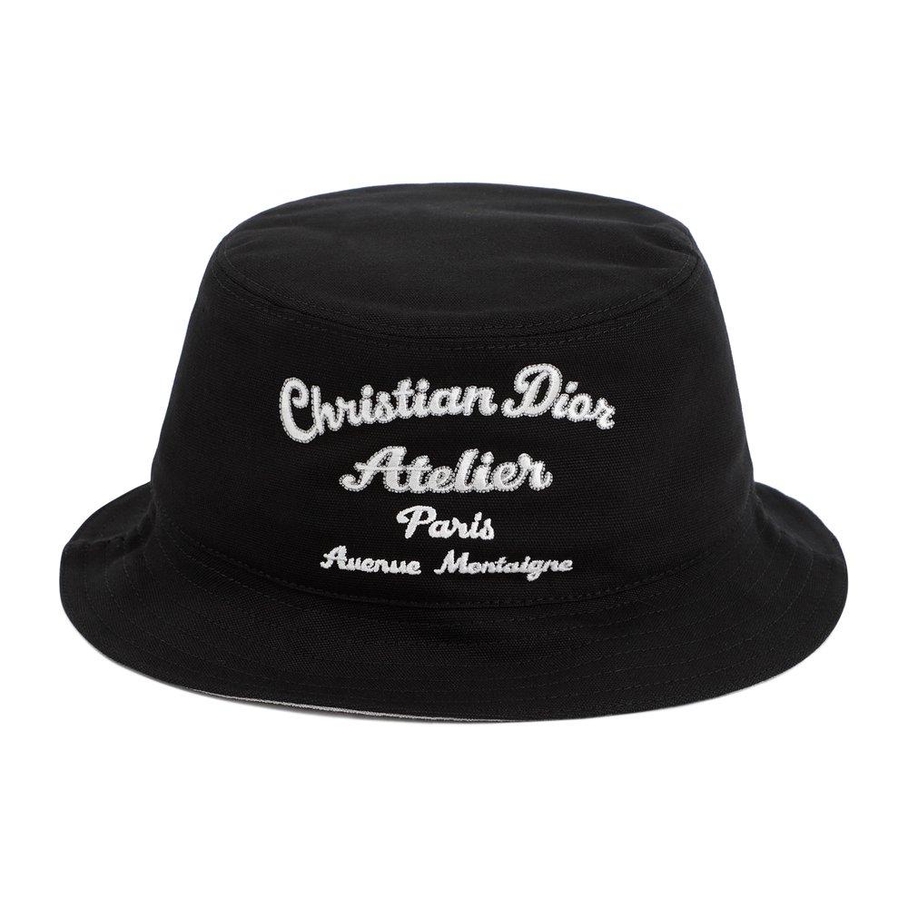 Dior Embroidered Bucket Hat in Black for Men