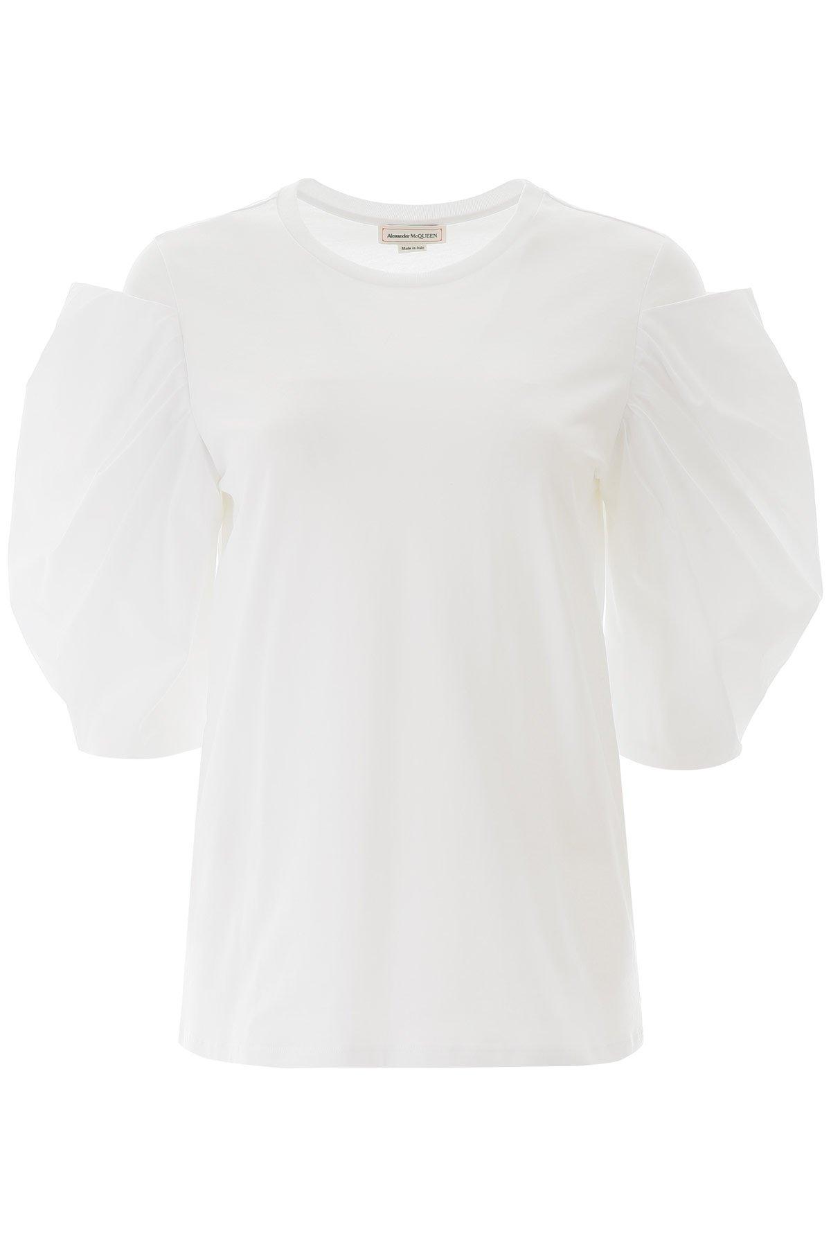 Alexander McQueen Cotton Puff Sleeve Top in White - Save 9% - Lyst