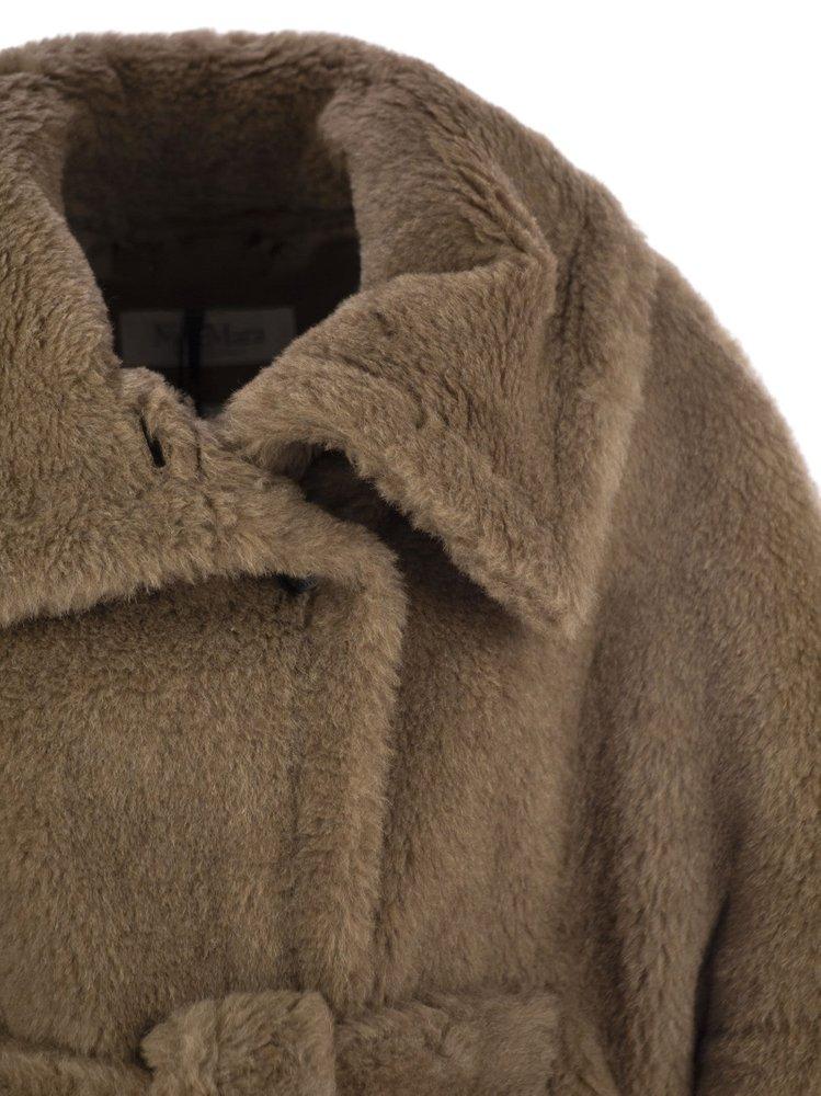 コート Max Mara AMATO - Teddy fabric hood with belt Teddy-fabric belted cape, colonial | 