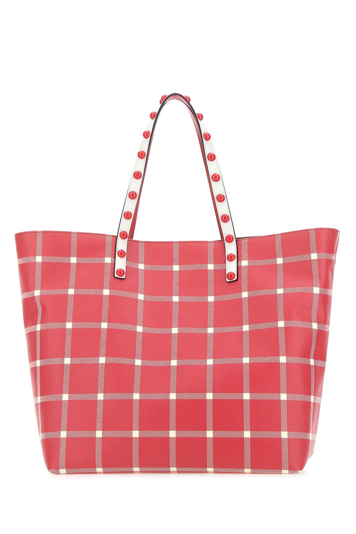 Oberst Geologi Bandit RED Valentino Plaid Shopper Bag in Red - Lyst