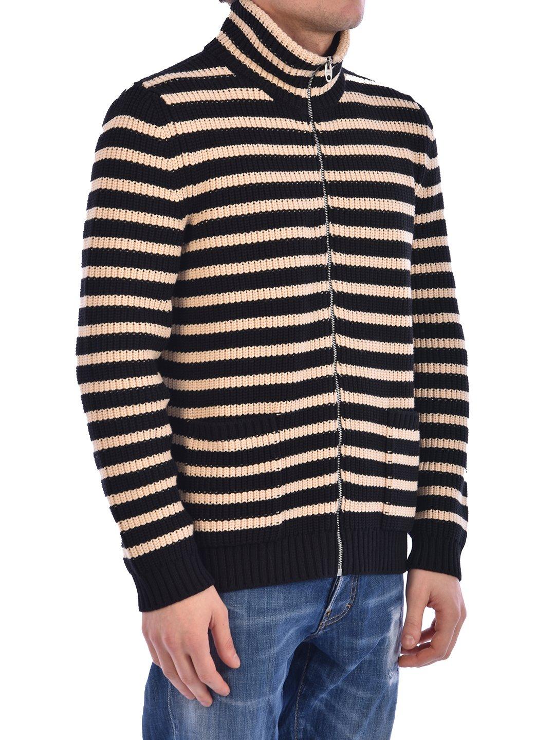 Gucci Cotton Striped Zipped Sweater in Blue for Men - Lyst