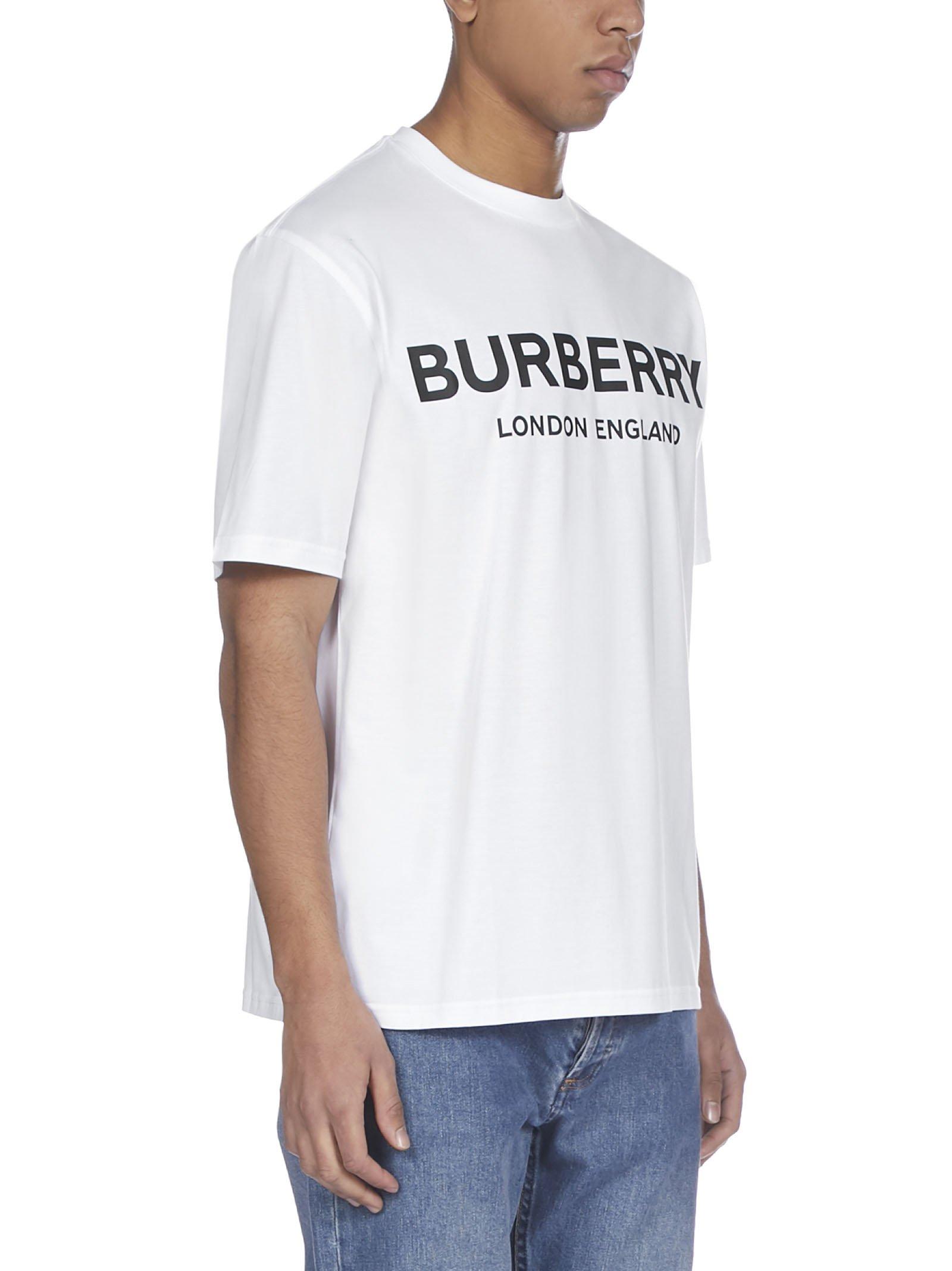 Burberry Logo Print T-shirt in White for Men - Save 16% | Lyst