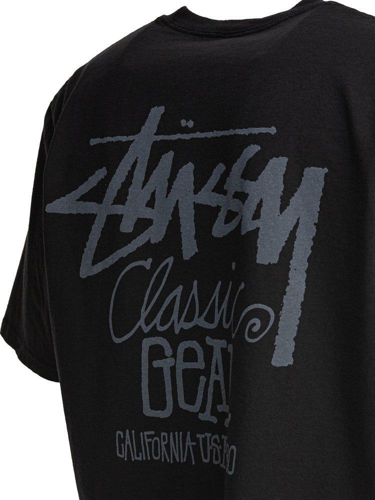 ★Stussy Pigment Dyed Classic Gear T-shirt Black★ Stussy Classic Gear Pigment Dyed Tee Black Men's - SS25 - US
