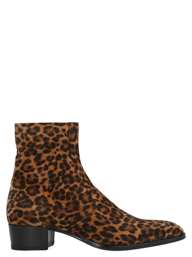 saint laurent leopard booties
