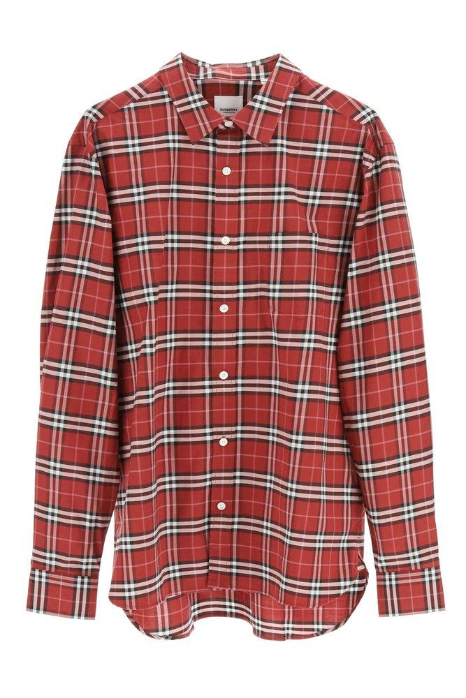 burberry check shirt red and charcoal burberry check shirt red and charcoal