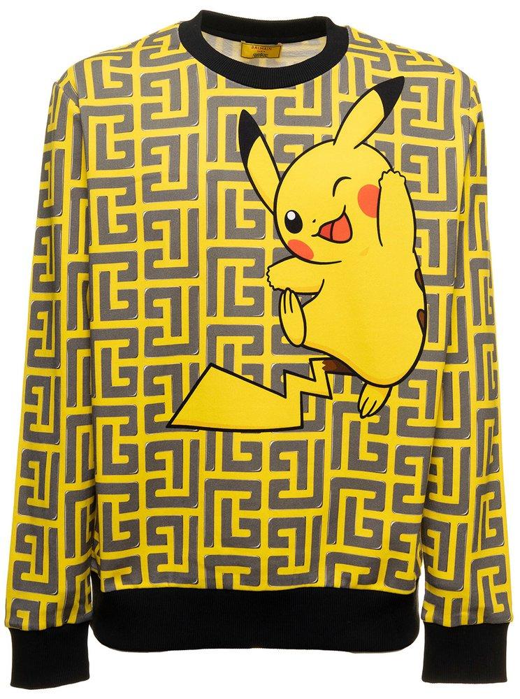 Balmain Pokémon Multicolour Jersey Sweatshirt With Allover