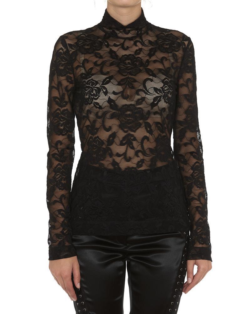 Dolce & Gabbana Synthetic Lace Top in Black - Lyst