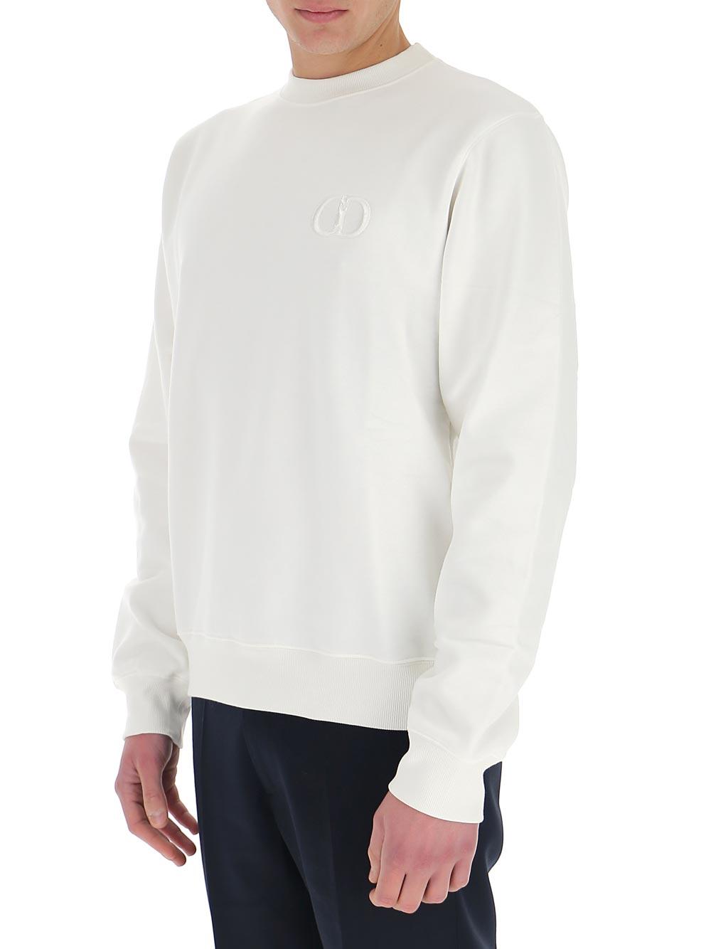 aldrig Disco garage Dior Cd Icon Embroidery Sweatshirt in White for Men | Lyst