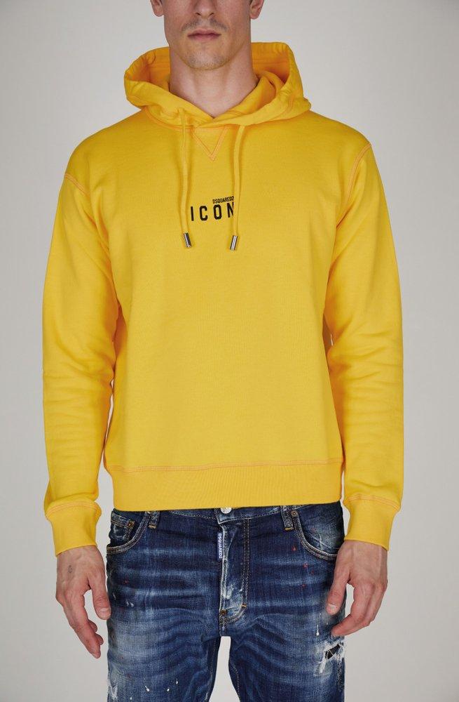 DSquared Icon Mini Logo Hoodie in Yellow for Men Lyst