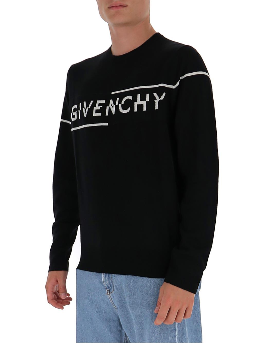 Givenchy Split Logo Crew Knit in Black 