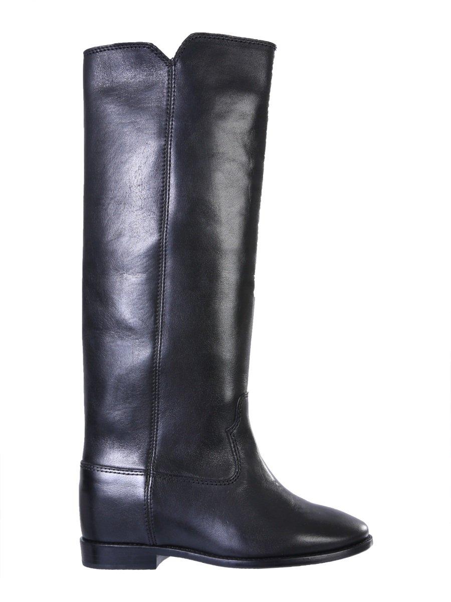 Isabel Marant Chess Leather Boots in Black | Lyst