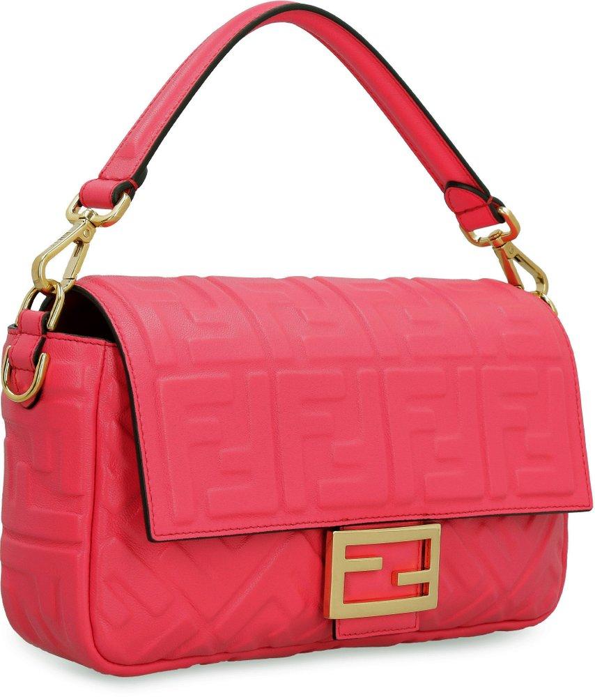 Fendi Embossed FF Monogram Medium Baguette Shoulder Bag