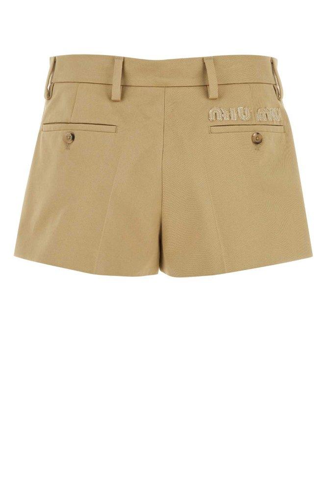 Miu Miu cotton chino bermuda shorts - Neutrals