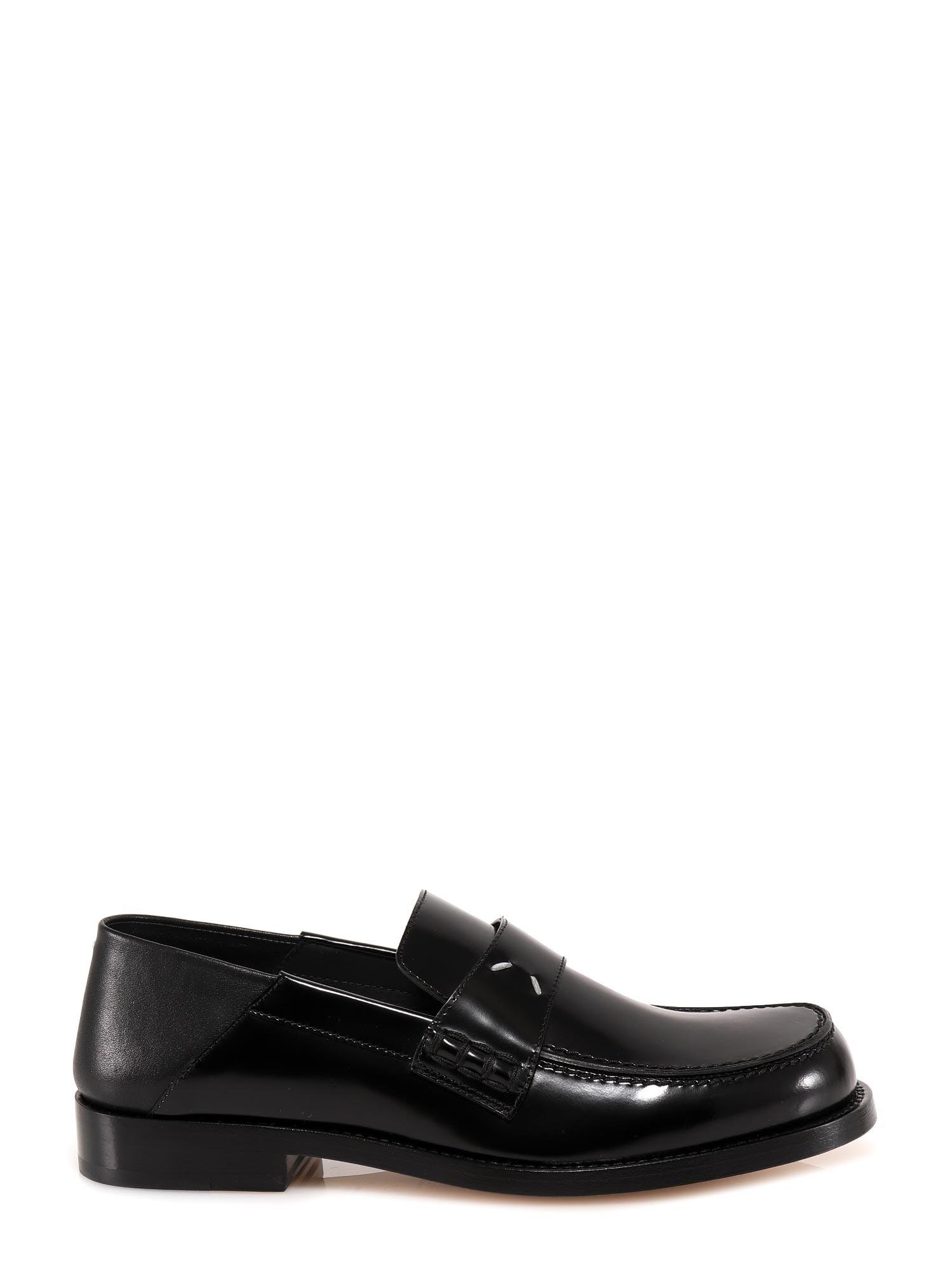 Maison Margiela Leather Tabi 4-stitches Loafers in Black - Lyst