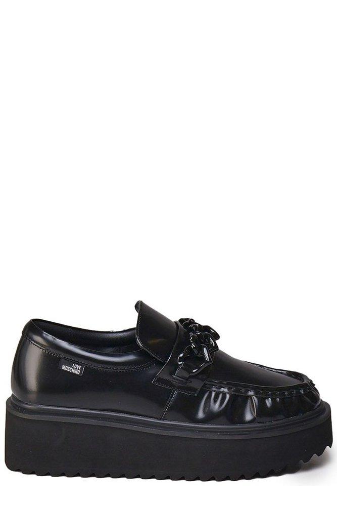 Love Moschino Platform Power Flat Shoes in Black Lyst UK
