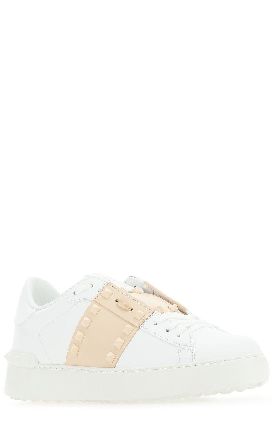 Valentino Garavani Rockstud Untitled Sneaker In Calfskin Leather With  Metallic Stripe in White/Copper (White) - Save 37% | Lyst Australia
