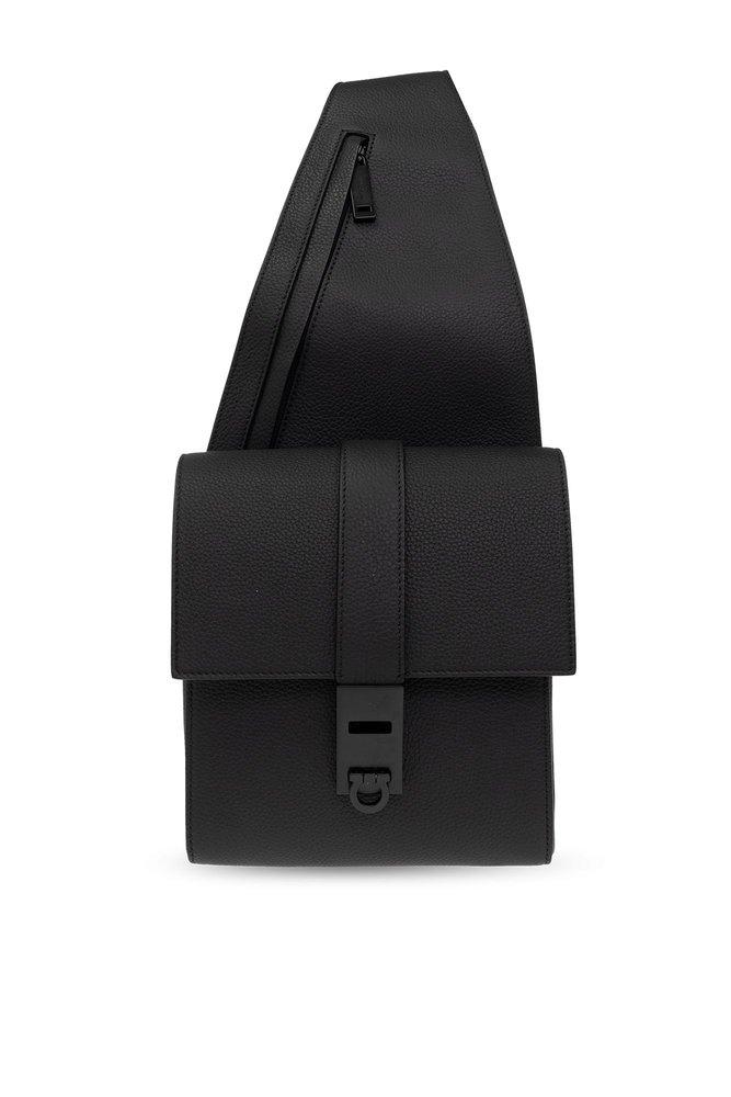 Ferragamo Asymmetric Messenger Bag in Black for Men Lyst