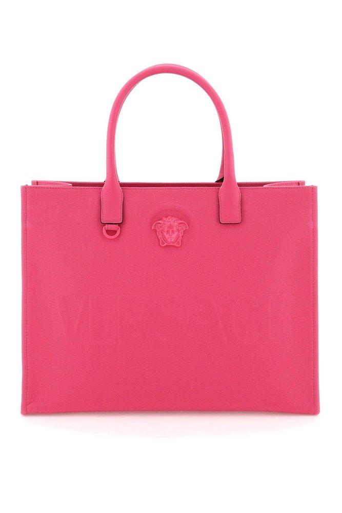 Versace 'la Medusa' Canvas Shopping Bag in Pink Lyst UK