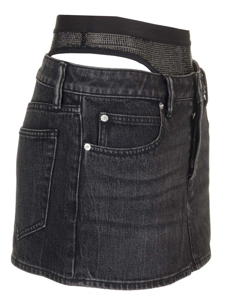 【関税&送料込】Alexander Wang Dark Grey Denim Mini Skirt Alexander Wang Denim Mini Skirt in Black | Lyst UK