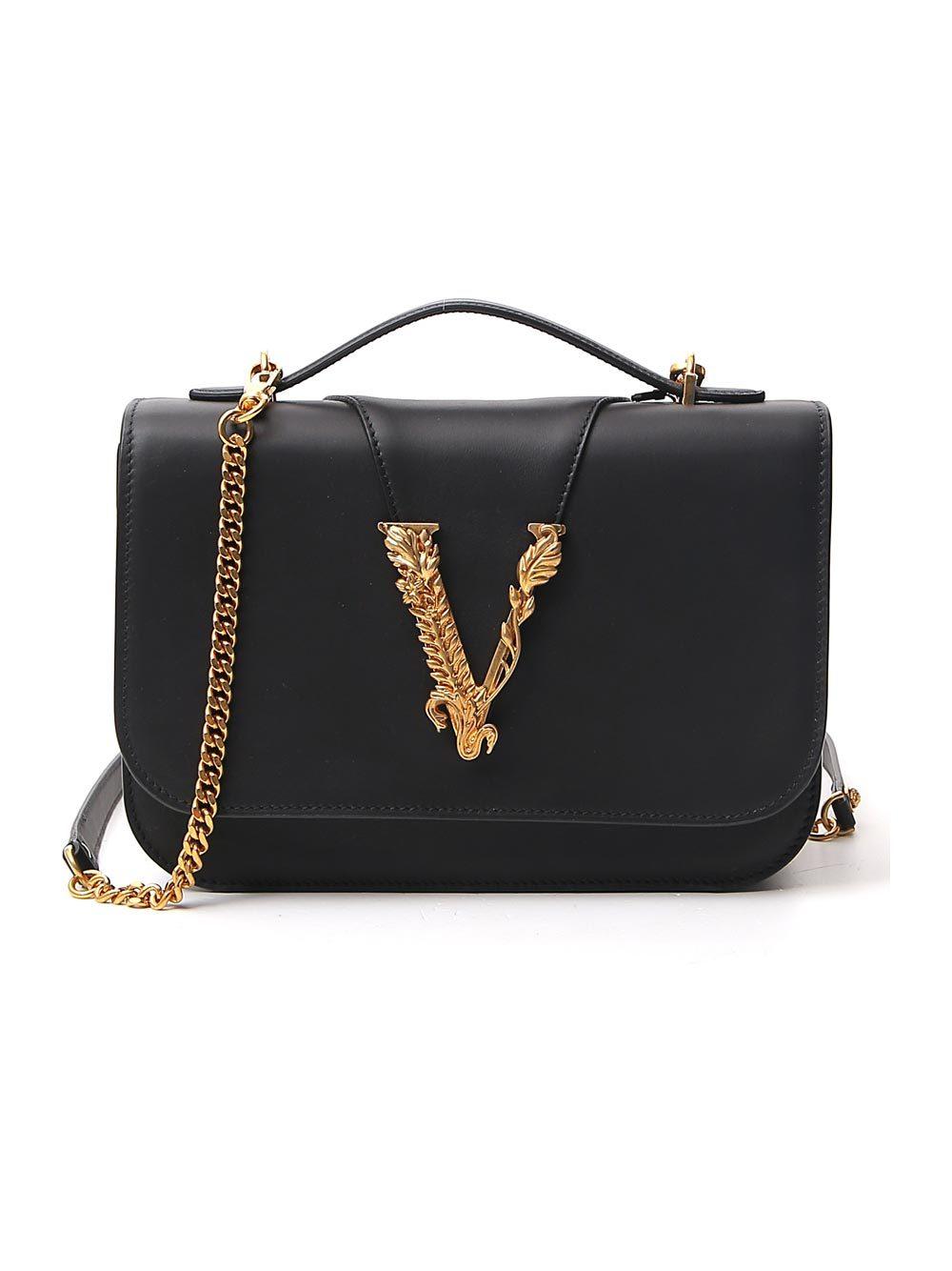 Versace Leather Virtus Shoulder Bag in Black Save 31 Lyst