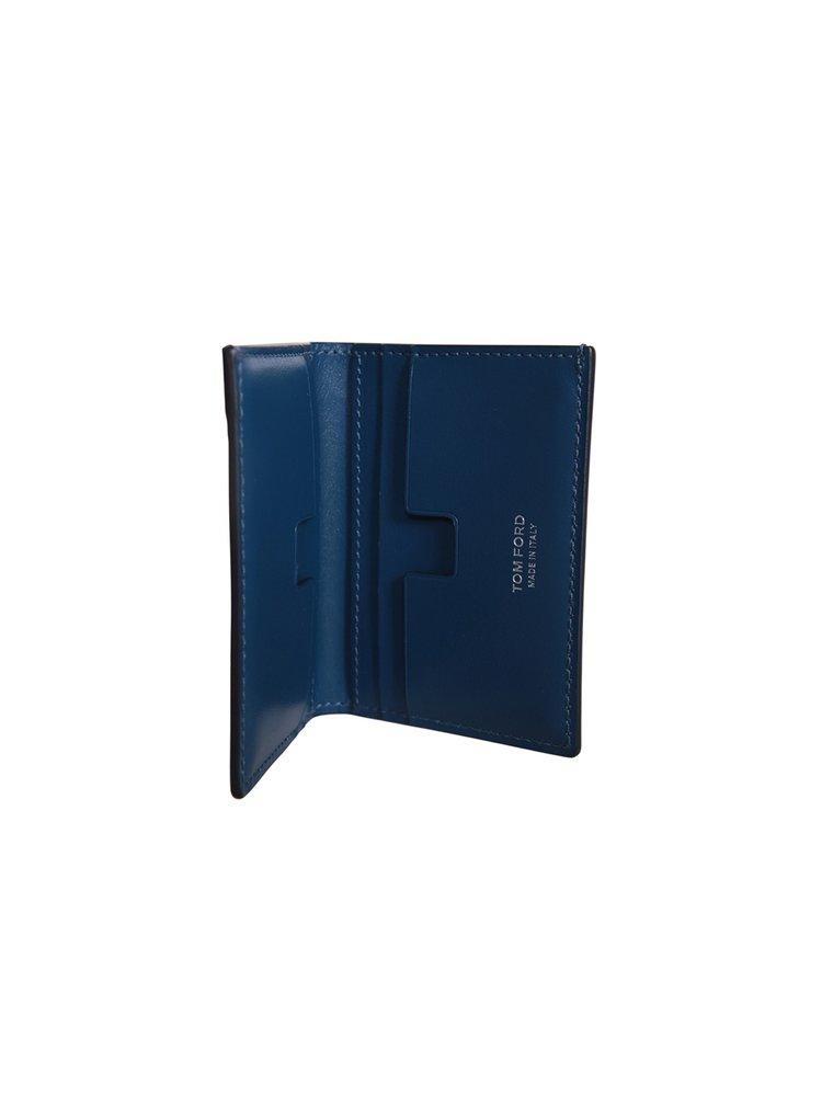 Tom Ford Embossed Bi-fold Cardholder in Blue for Men | Lyst
