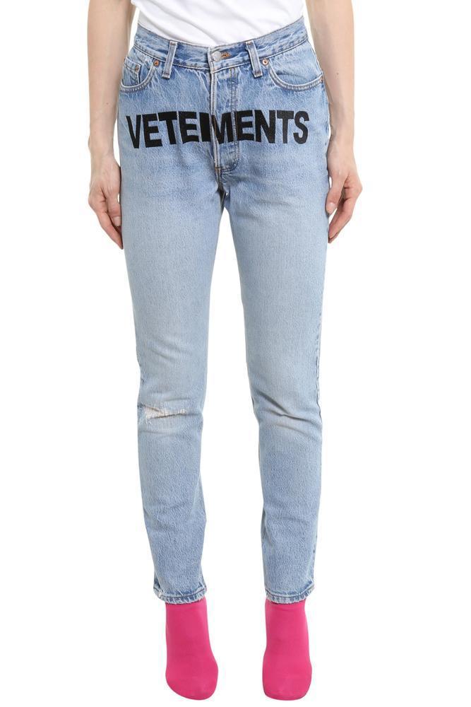 Vetements Logo Jeans in Blue | Lyst Canada