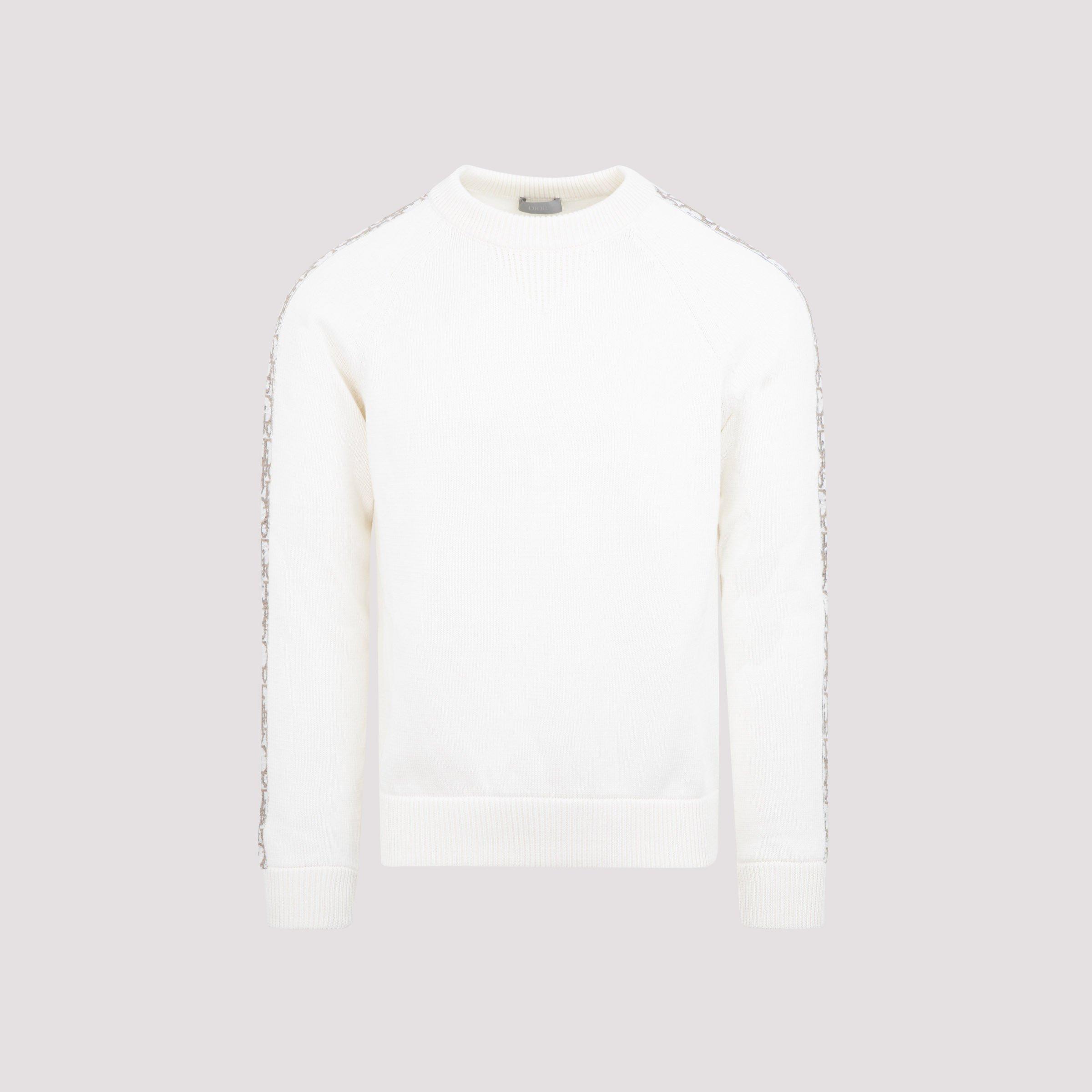 Dior Oblique Inserts Knit Sweater in White for Men Lyst UK