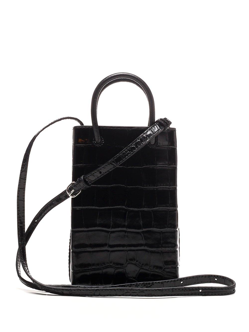 Balenciaga Leather Phone Holder Crossbody Bag in Black Lyst