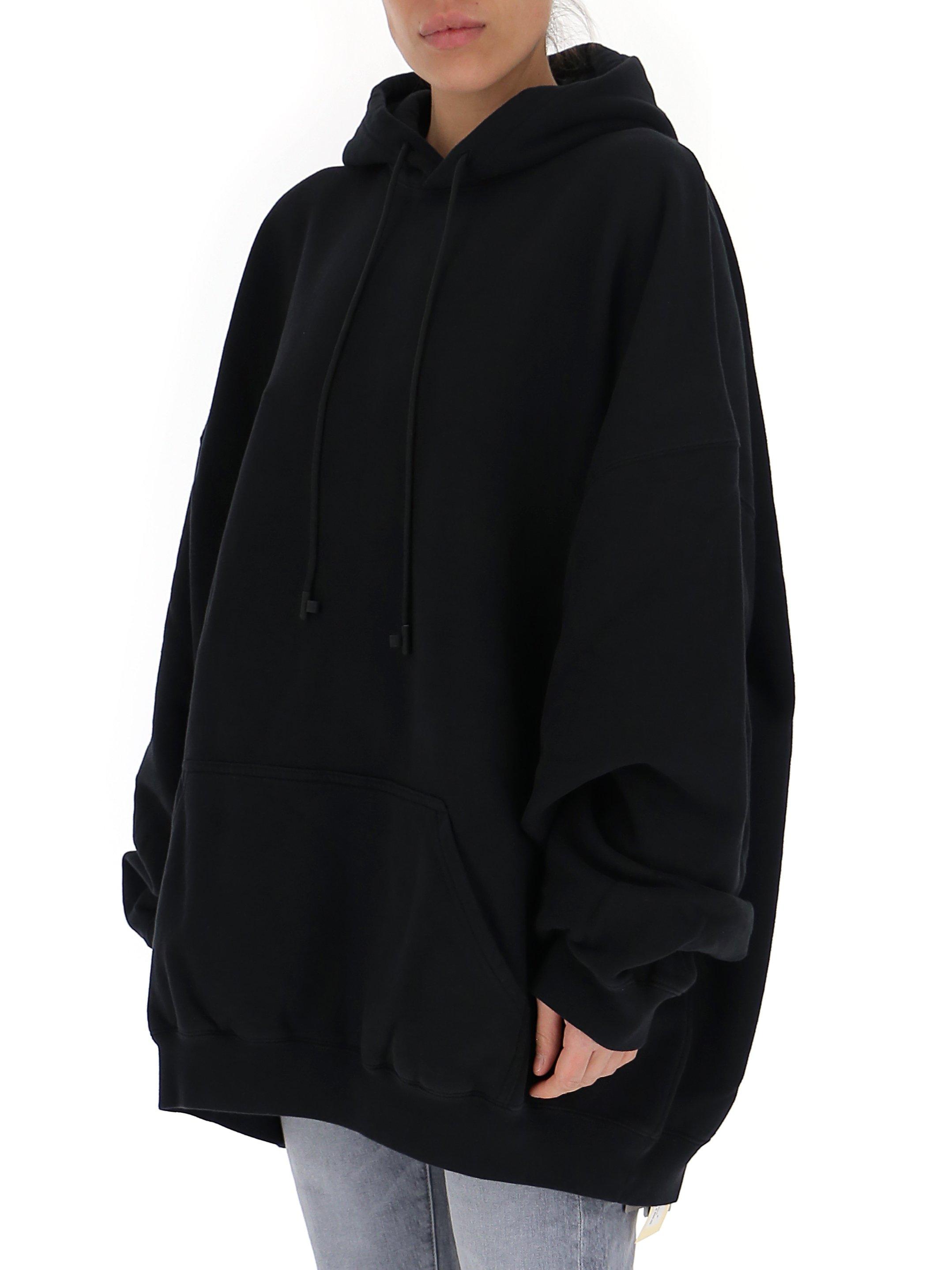 Balenciaga Cotton Oversized Hoodie in Black | Lyst