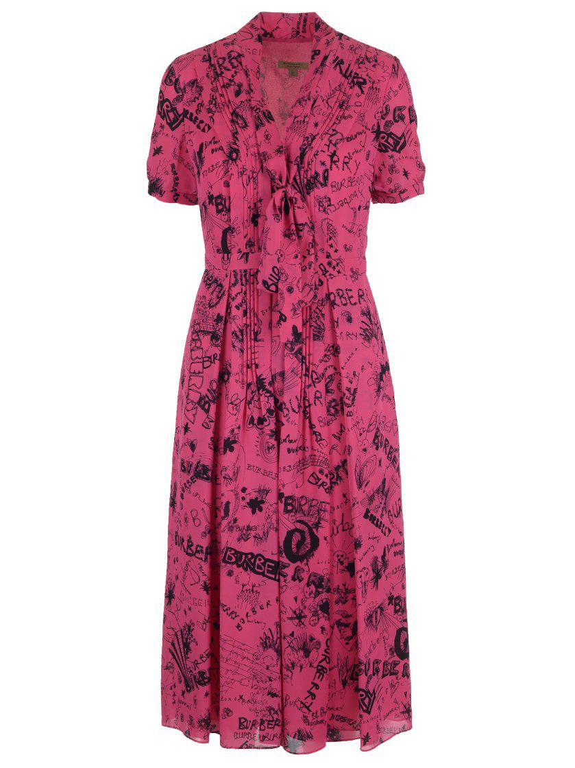Burberry Graffiti Print Dress in Pink Lyst